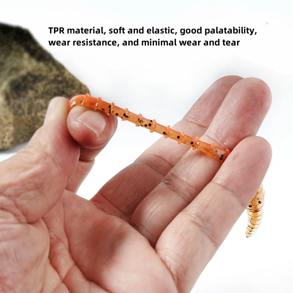 10 unids/lote pesca flotante cebo suave gusano 65mm/1,2g cebos artificiales pesca Wobblers Leurre Souple Ned insecto señuelo lubina trucha - imagen 5