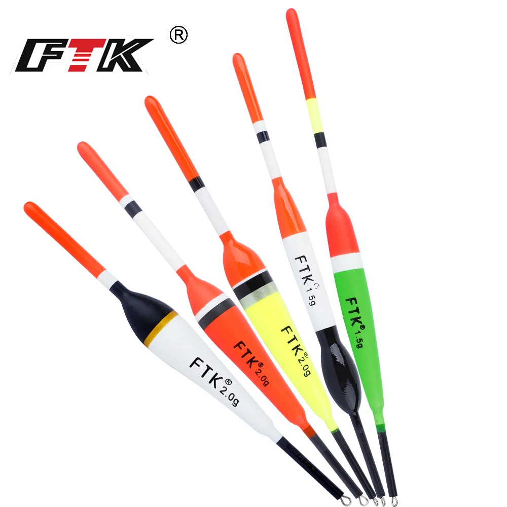 FTK-Juego de flotadores de pesca, 5 uds., mezcla de colores, 1,5g/2g, boya flotante de espuma, Bobber para accesorios de pesca, equipo de pesca - imagen 2