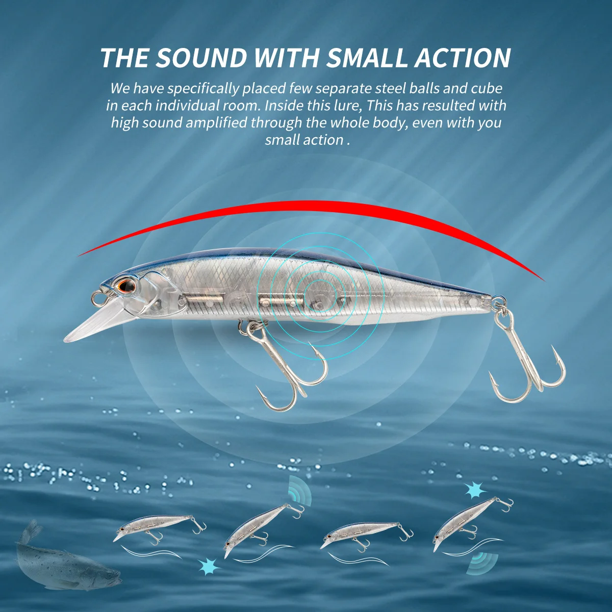 Suspending Minnow-Señuelos de Pesca de 10cm y 15g, cebo duro Wobbler, señuelo de pesca de trucha Jerkbait, señuelos artificiales de lubina BaitShad - imagen 3