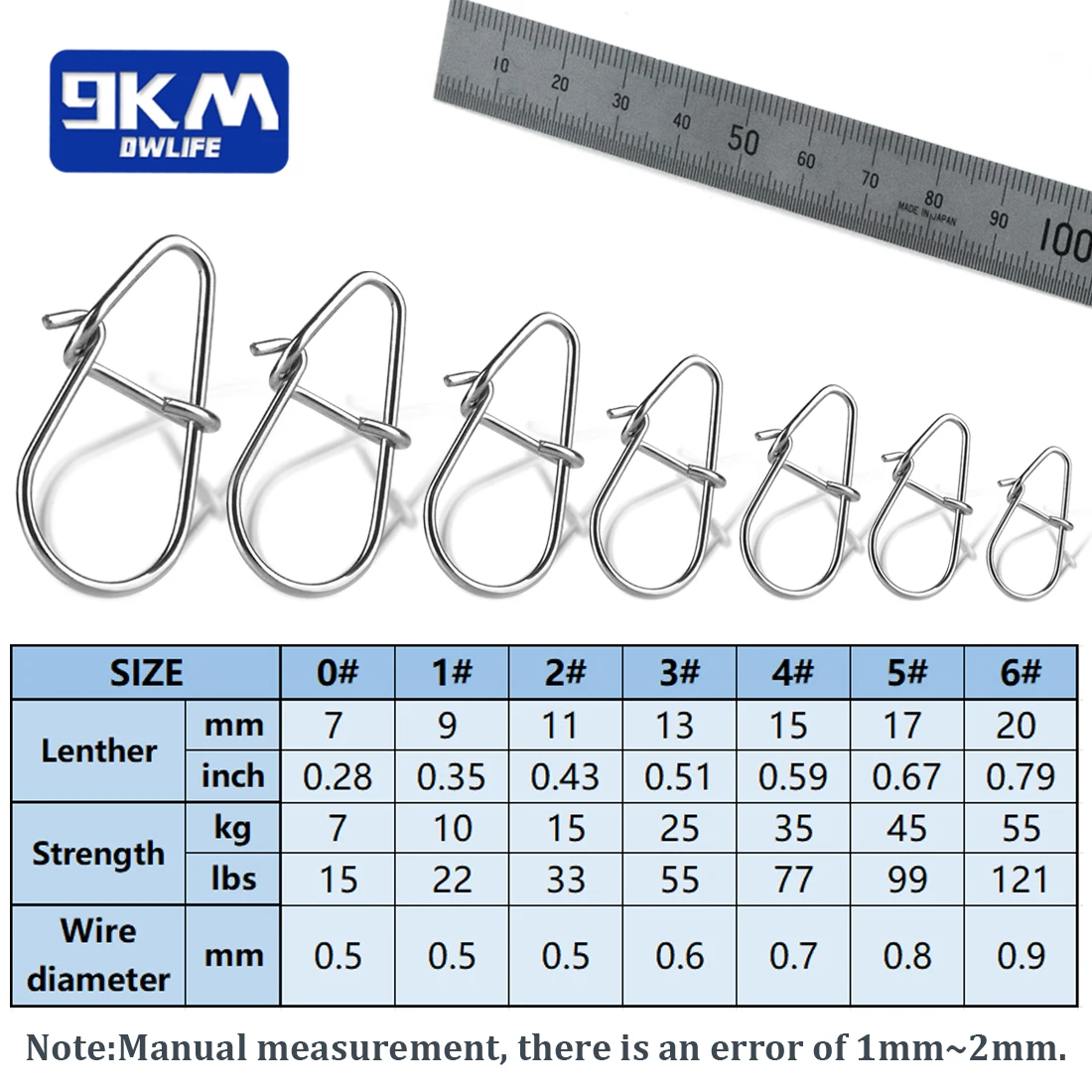 50 Uds. Conector rápido de velocidad con Clip de presión de pesca de acero inoxidable para agua salada y agua dulce - imagen 2