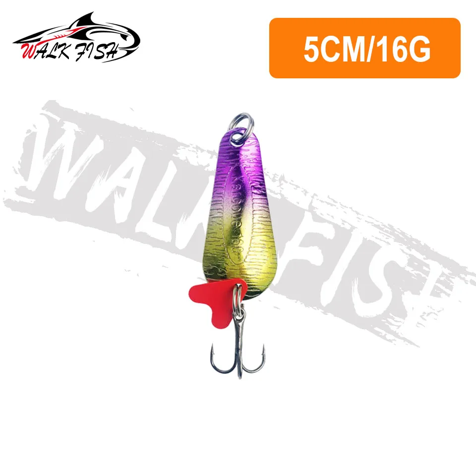 WALK FISH 16g 18g 21g 25g 28g 32g cuchara giratoria de Metal señuelo de pesca cebos duros lentejuelas ruido Paillette anzuelo triple aparejos de pesca - imagen 3