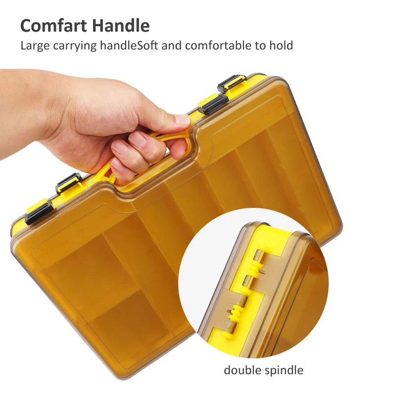 Cajas de pesca de doble cara, caja de aparejos grandes para Spinners, caja de aparejos de señuelos, estuche de cebo duro Artificial, organizador de almacenamiento de pescador - imagen 5