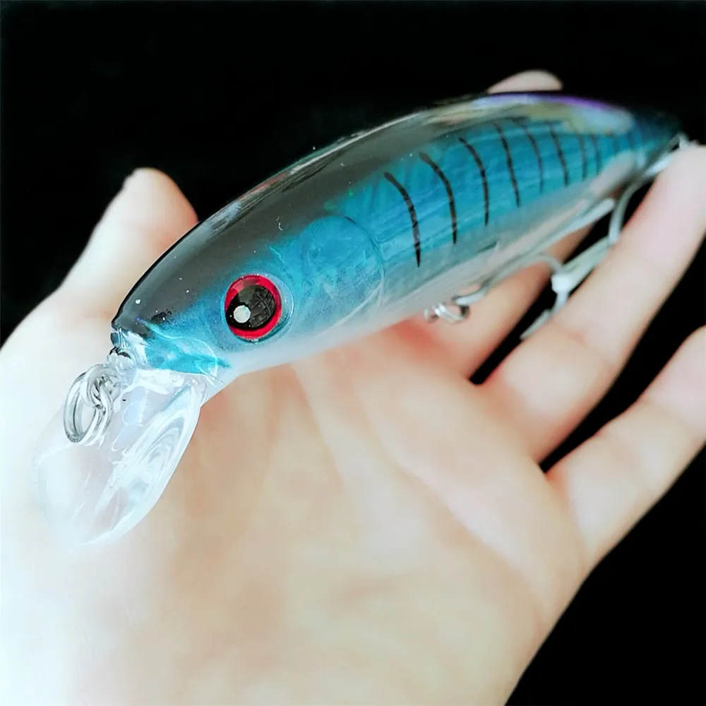 Noeby-Señuelos de pesca de pececillo, 3 uds., Wobblers artificiales duros flotantes de mar, profundidad de 0-2,5 m, aparejos de pesca Jerkbait de fundición larga