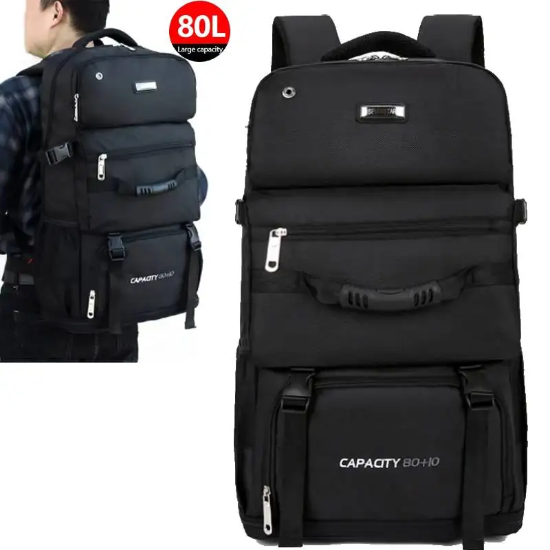 Mochila de escalada de 60L y 80L, mochila para senderismo, Camping, viajes al aire libre, senderismo, montañismo, bolsas grandes de almacenamiento de equipaje deportivo