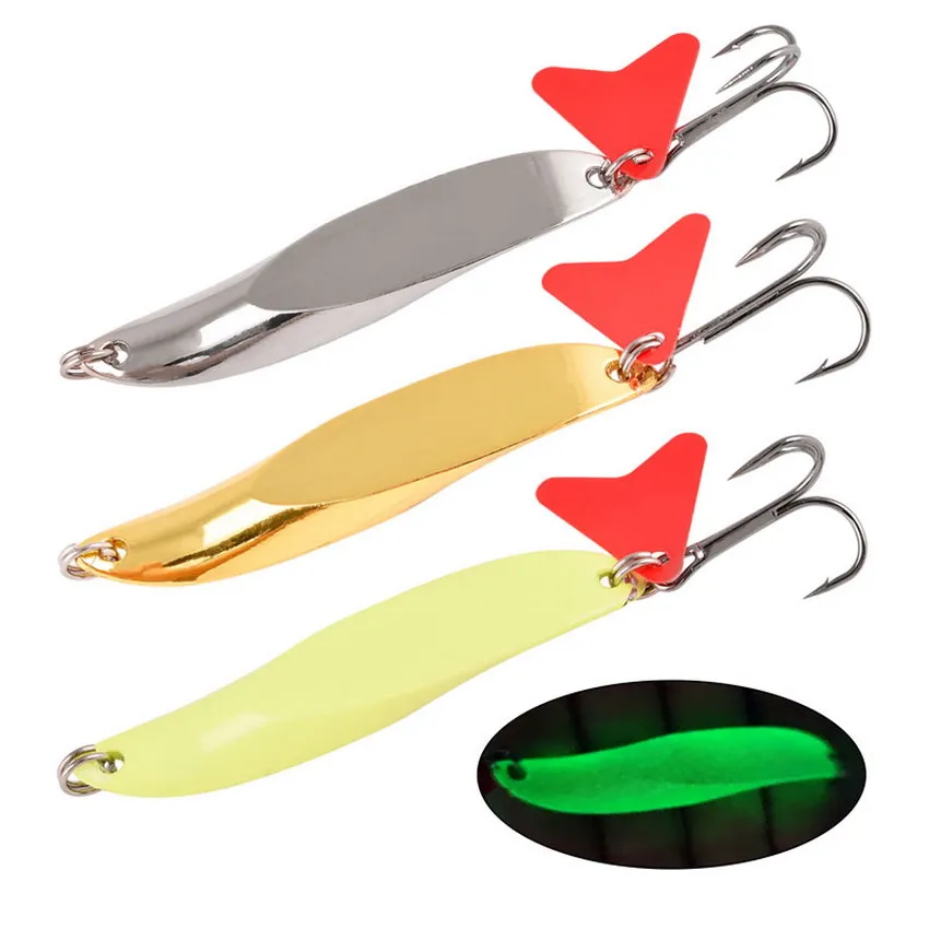 Cebo duro de pesca con lentejuelas, señuelo Artificial Wobblers para trucha dulce y lubina, 3g, 7g, 10g, 14g, 21g, cuchara de Metal, 5 unids/caja - imagen 2