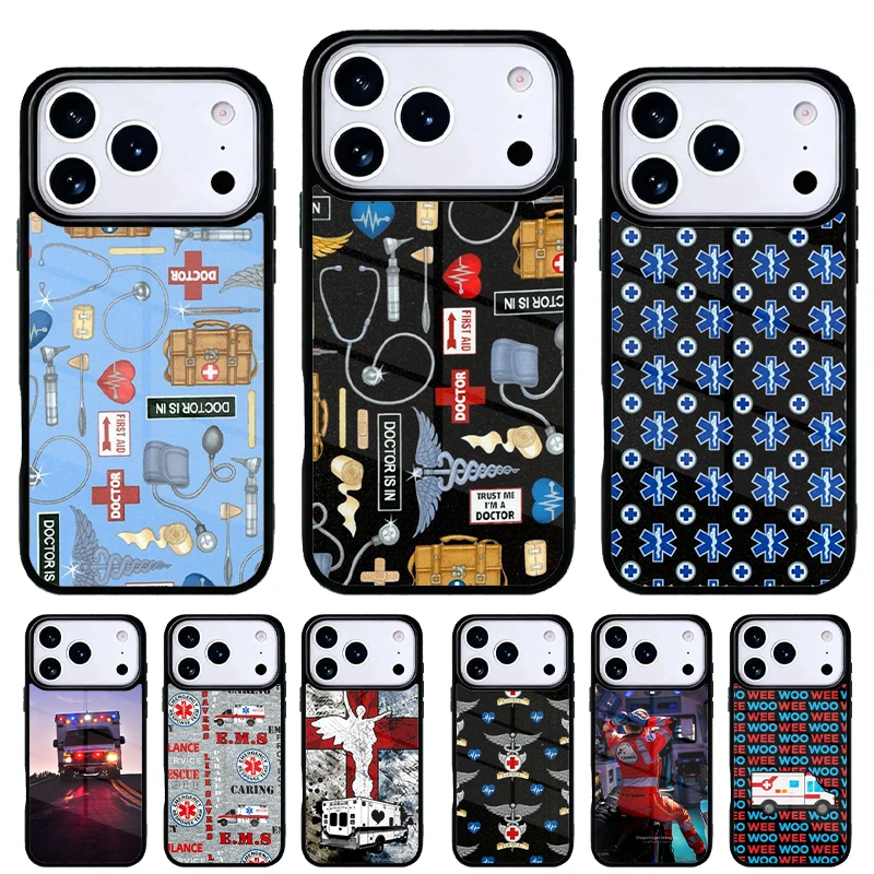 Funda iPhone 16 Pro Max – Carcasa trasera diseño ambulancia EMS