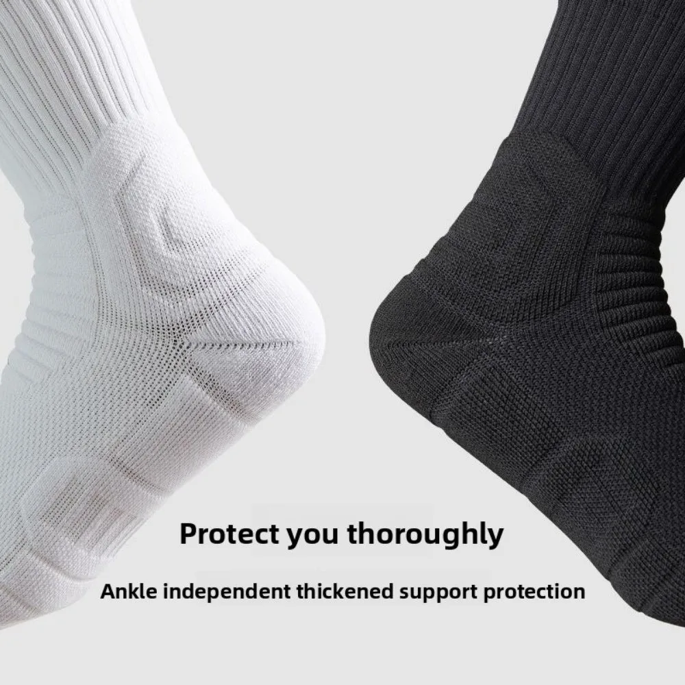 Calcetines de baloncesto para hombre al aire libre, calcetines deportivos cómodos y gruesos, calcetines antideslizantes de longitud media para correr, ciclismo y correr - imagen 3