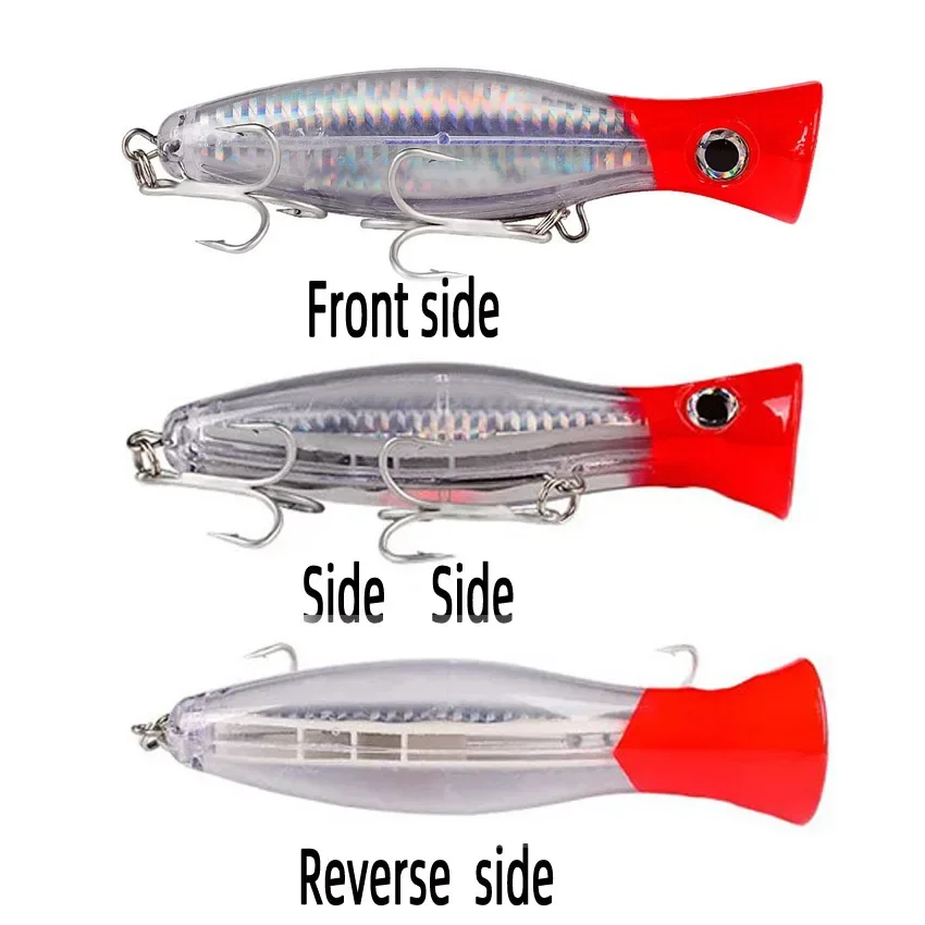 6 pzas/lote Big Popper Wobbler Señuelos de Pesca cebo flotante 41g 83g señuelo Topwater Whopper señuelos de agua salada Isca aparejos de Lucio Artificial - imagen 2