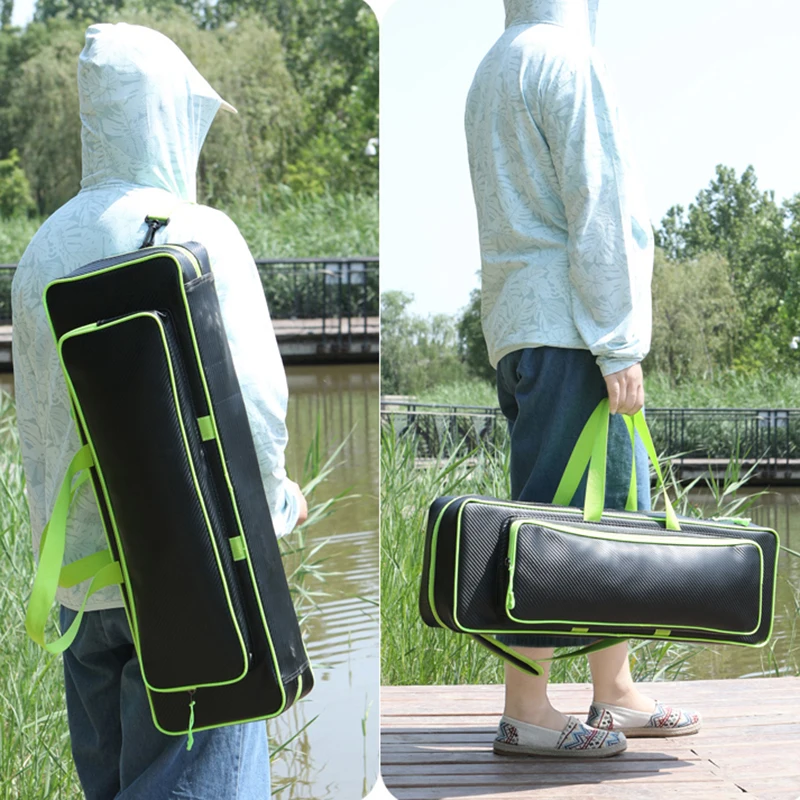 Bolsa de pesca con señuelo, accesorios grandes para cajas de peces, bolsa para caña de entrenamiento de viaje al aire libre, herramientas de transporte de caña de mar multifuncional, bolso de hombro - imagen 5