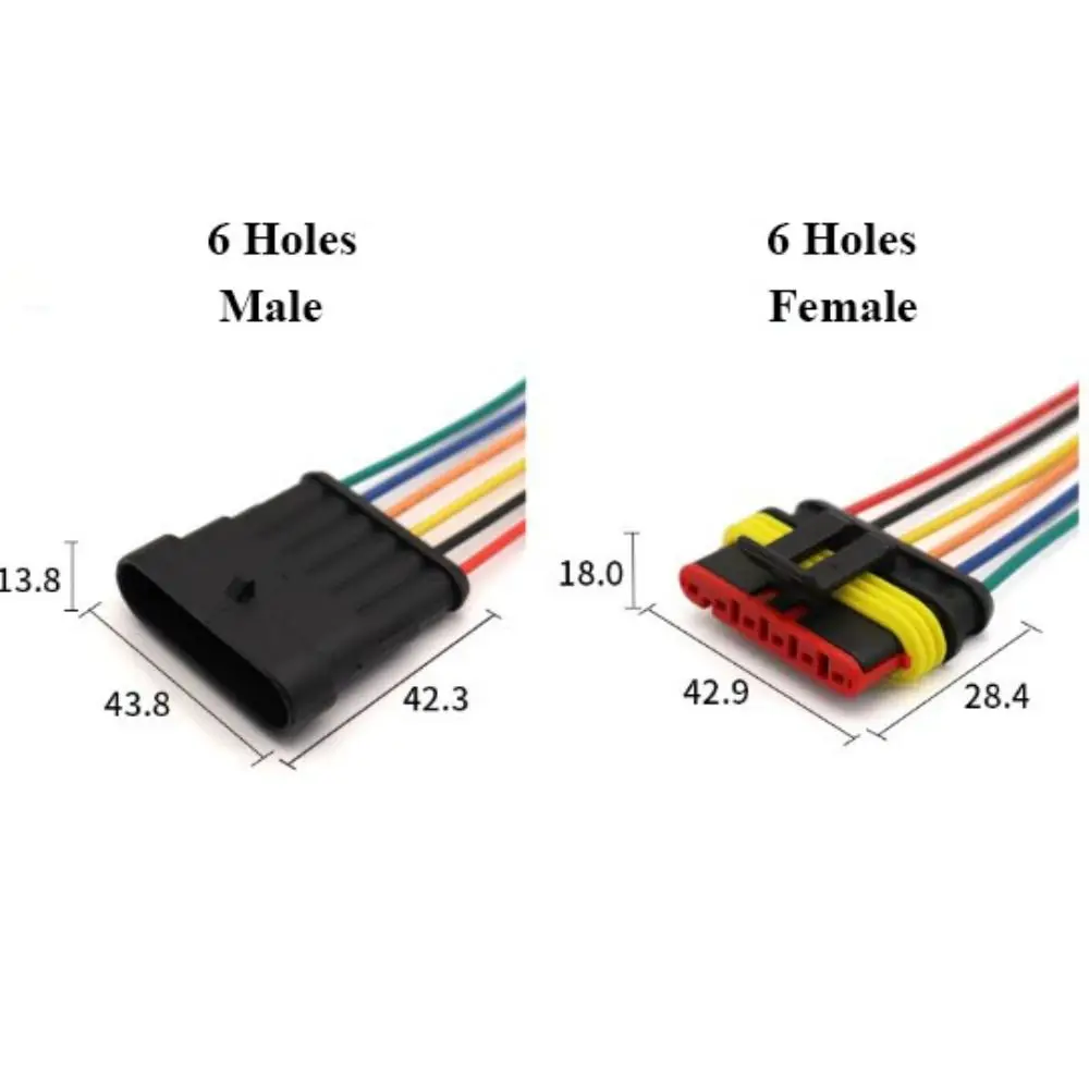 Juego de conectores eléctricos impermeables, enchufes macho y hembra, 7 estilos con cable, 1/2/3/4/2/5 Pines, 1/5/6 juegos - imagen 4