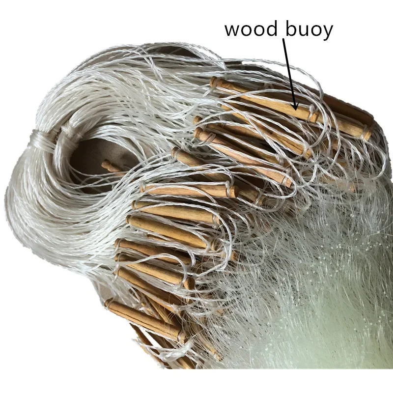 POUI COME DREAM Red de pesca de nailon monofilamento fuerte, boya de madera ecológica, red de pescado de una sola capa, malla de 40mm a 75mm - imagen 2