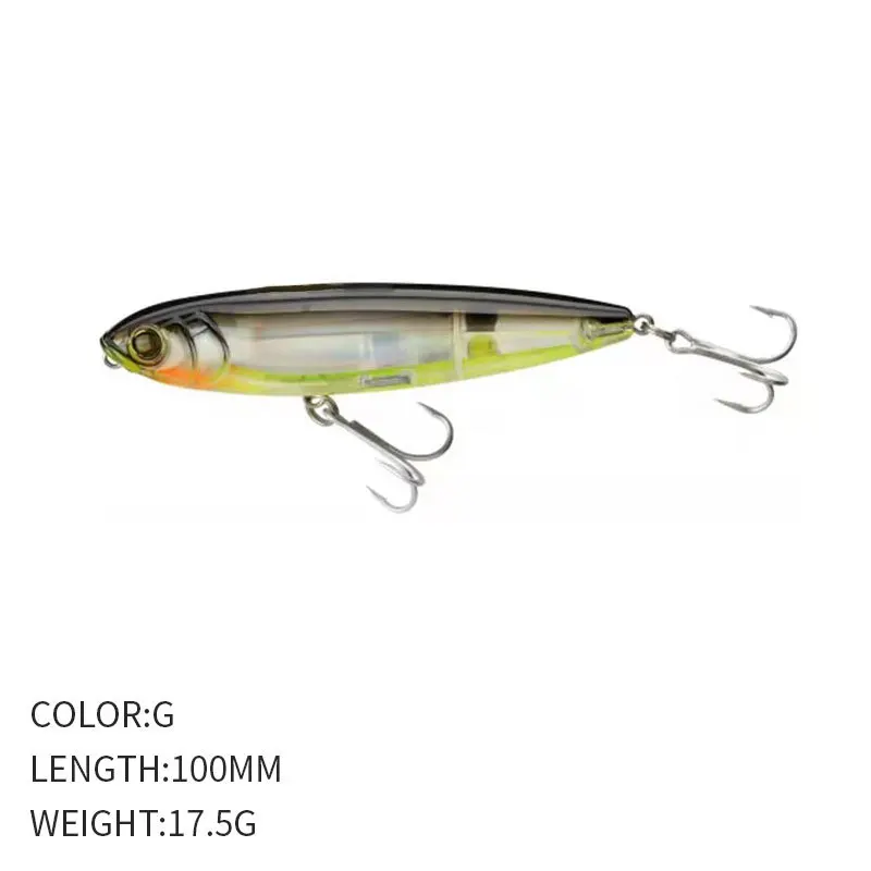 Señuelo de agua superior, 1 piezas, 100mm, 17,5g, Señuelos de Pesca flotantes, carpa Artificial, pez Peche Lake, lápiz Swimbait - imagen 5