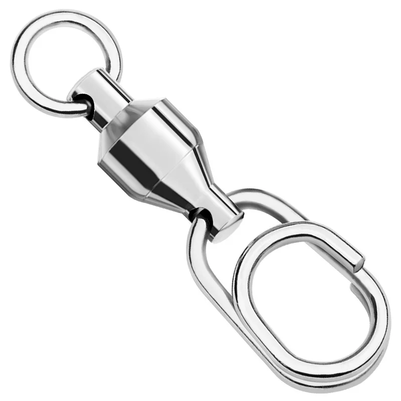 Mar. Yolo 10 Uds conector de pesca de acero inoxidable conectores giratorios de señuelo de pesca de carpa con rodamiento de bolas a presión - imagen 2
