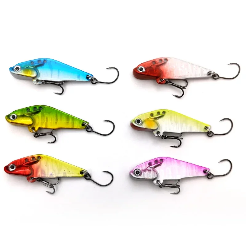 OUTKIT-señuelo de pesca VIB de Metal láser, 6 colores, aparejos de pesca, Crankbait, cuchara vibratoria, Spinner, cebo que se hunde, novedad de 2022