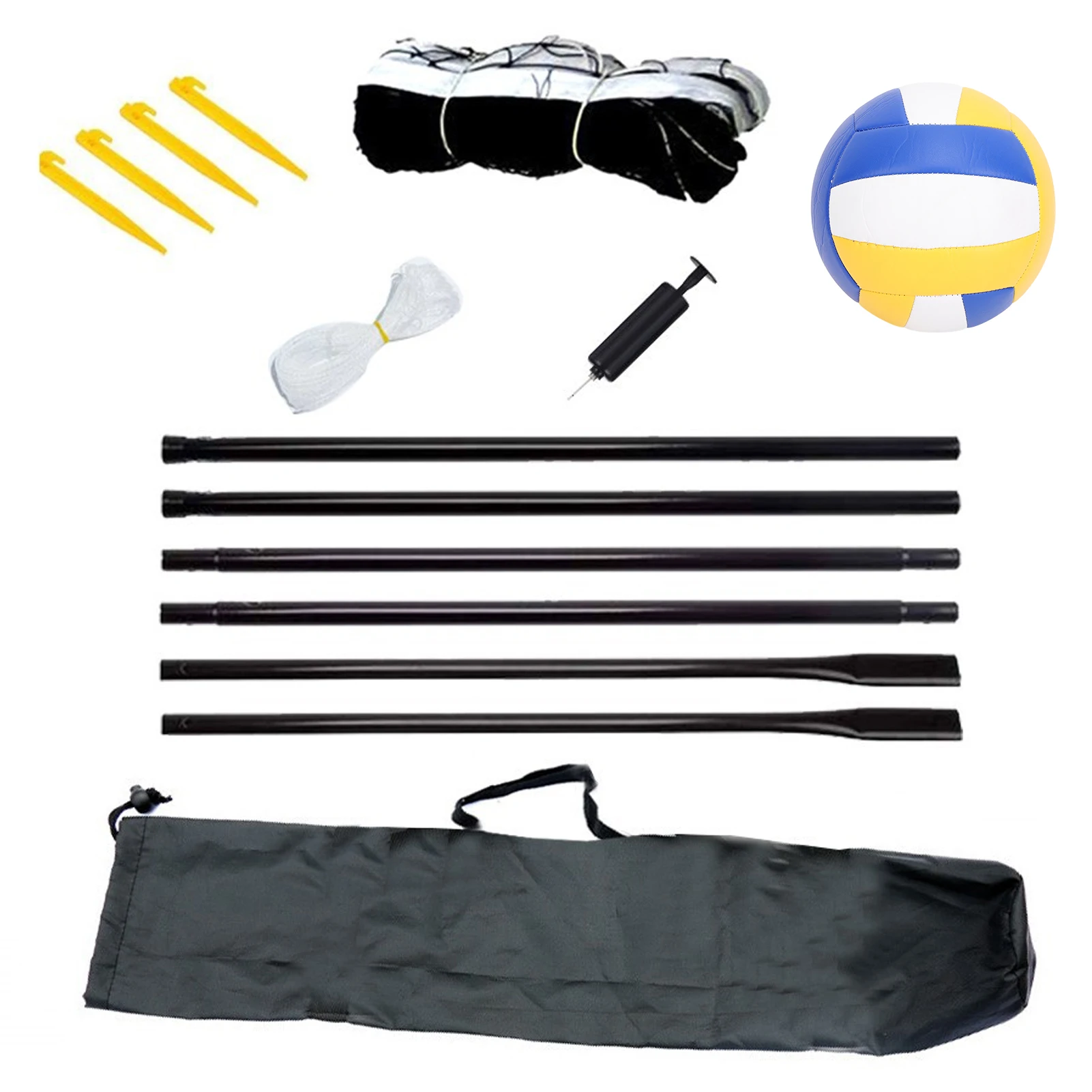 Red portátil de voleibol de playa con soporte y voleibol para patio trasero, playa al aire libre - imagen 2