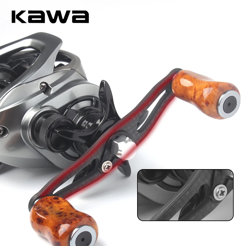 Kawa nuevo 1 pieza mango de carrete de pesca diseño de chaflán de fibra de carbono longitud 100/95mm tamaño del agujero 8*5/7*4mm espesor 3mm accesorio de carrete DIY - imagen 4