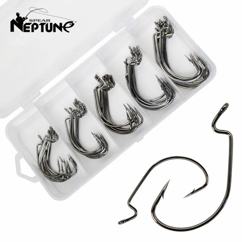 Anzuelos Compensados Wide Gap 8-3/0 – Para Vinilo y Cebo Natural, Caja Incluida