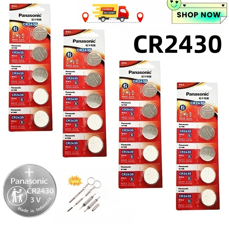 Panasonic CR2430 pila de botón 3V litio para pesca