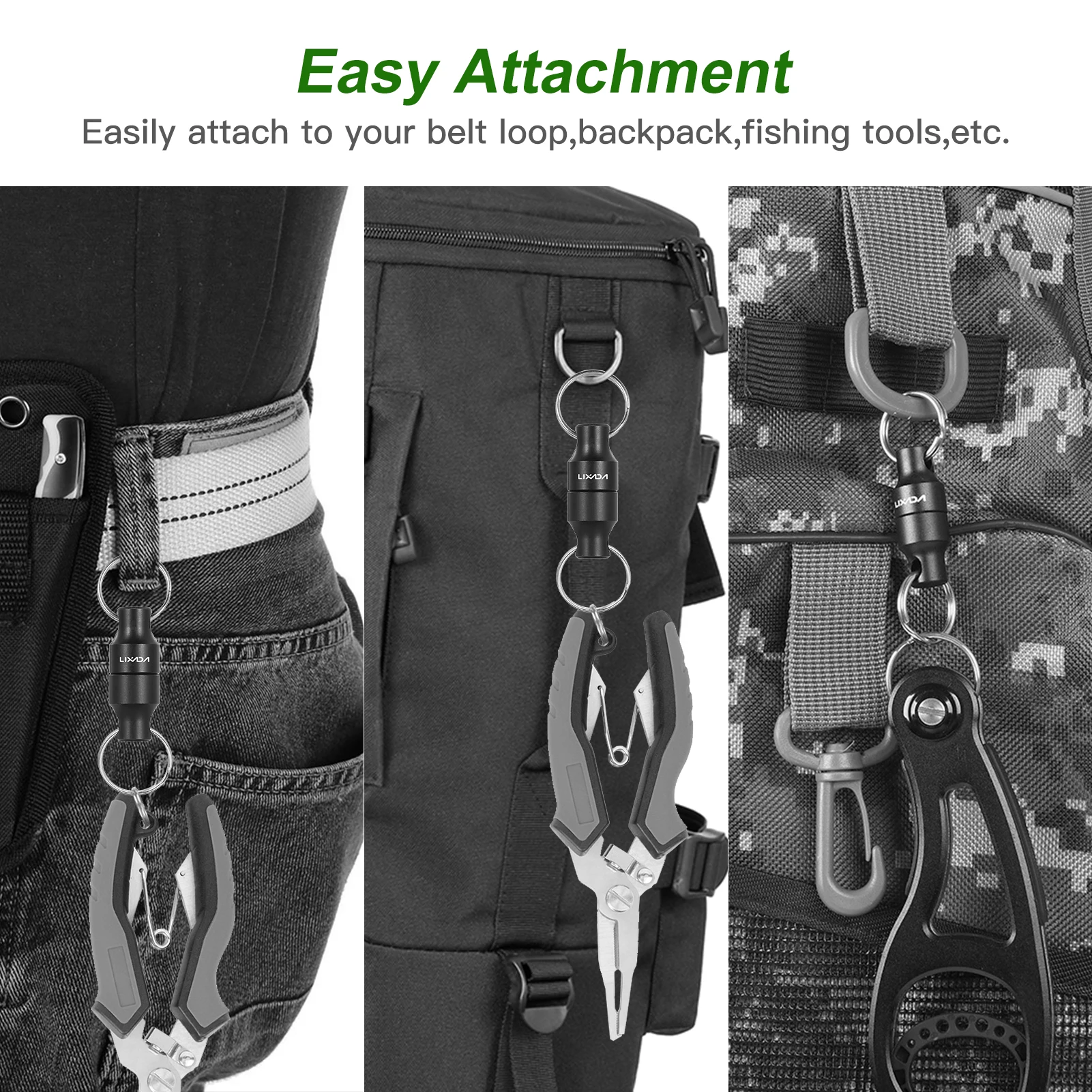 Lixada Clip de pesca soporte de liberación de red magnética Clip magnético soporte de conector de red de aterrizaje Clip magnético de pesca - imagen 3