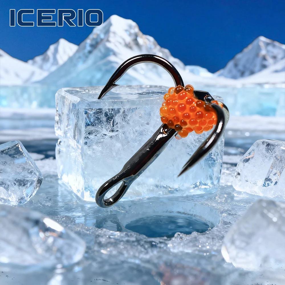 Anzuelos triples ICERIO con huevos UV realistas para trucha