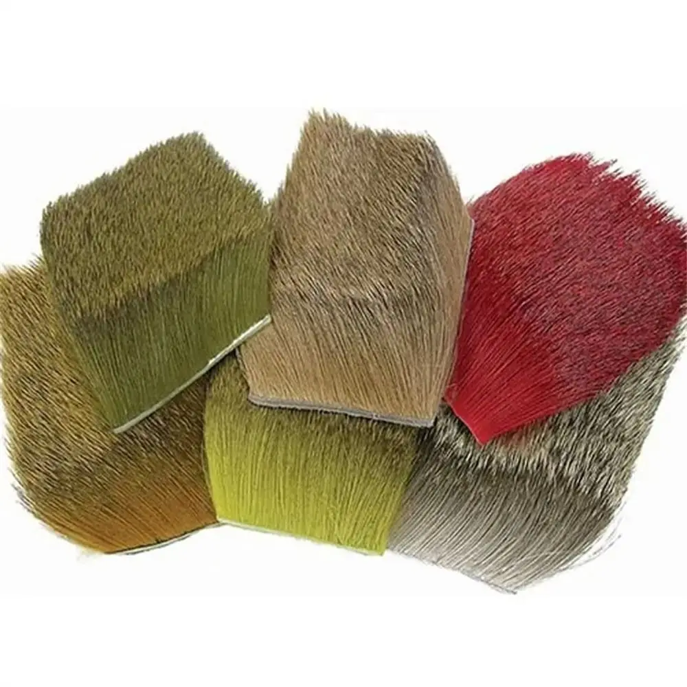 Material para atado de moscas, atado de moscas, pelo de ciervo, Color Natural, moscas de pesca, parche para el pelo de ciervo, marrón, rosa, negro, 5x5cm - imagen 4