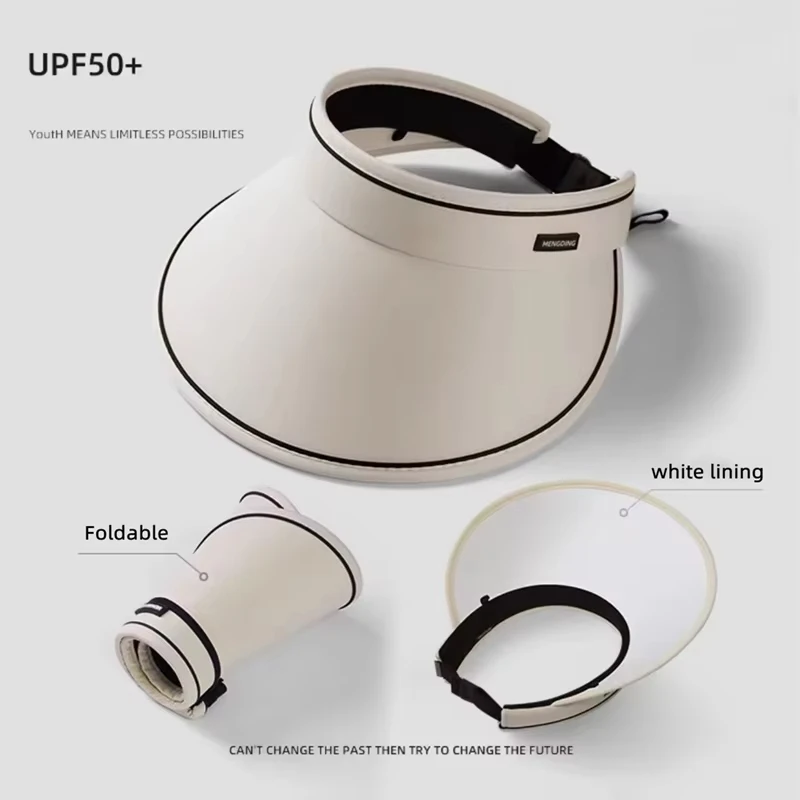 SHIQIAN, sombrero vacío plegable de verano para mujer, sombrero para el sol, viajes al aire libre, playa, sombreros con protección UV, tendencia femenina, gorras con visera de ala grande - imagen 5