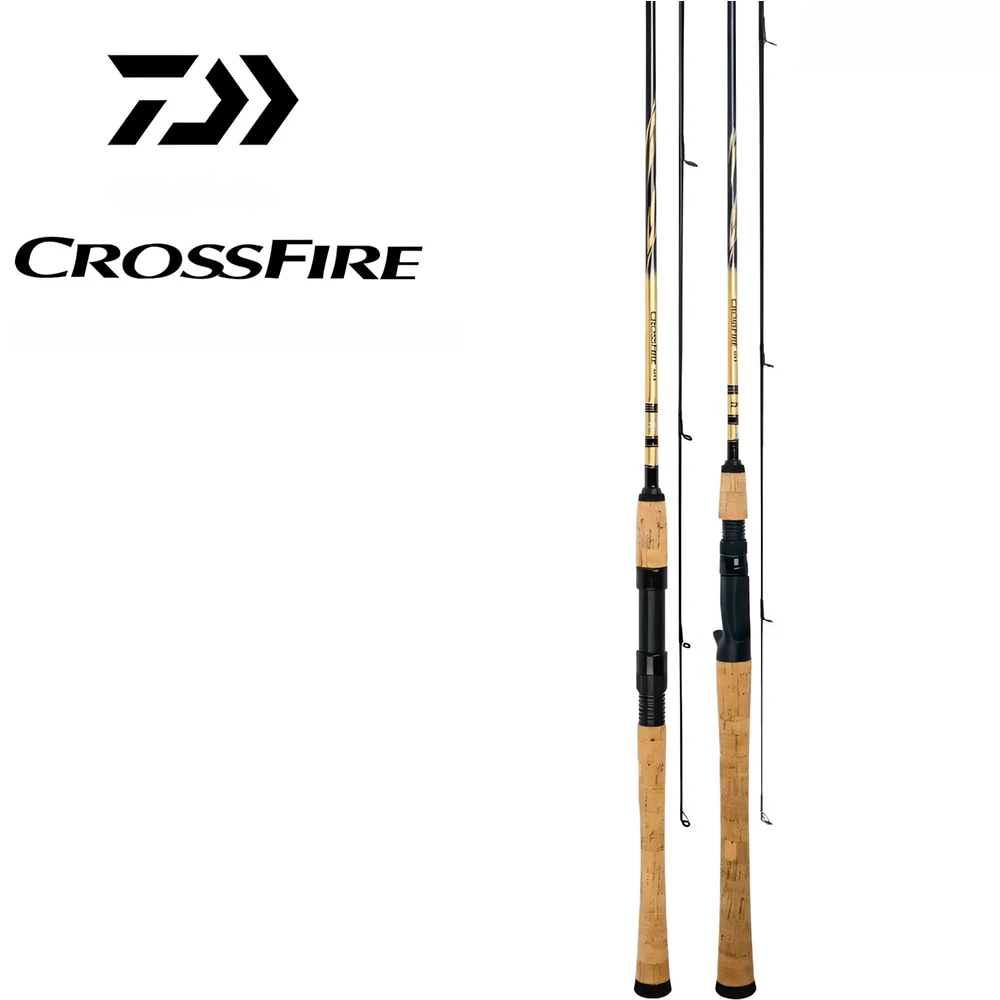 Caña de pescar con señuelo giratorio/Baitcasting DAIWA CROSSFIRE CS, 2 secciones de fibra de carbono