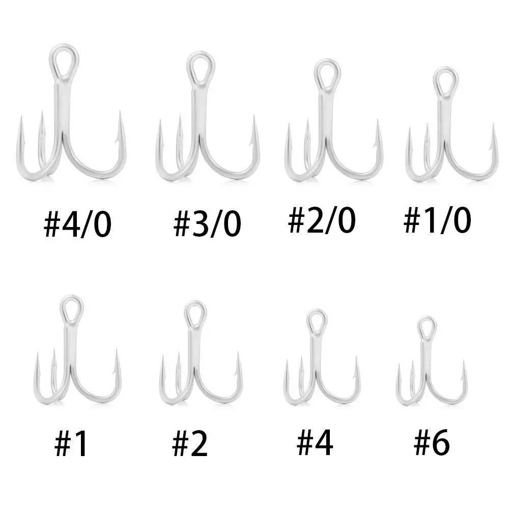 Anzuelo de pesca en el mar, anzuelos triples de 5 piezas, anzuelos de agua salada 4X #6-#4/0, anclaje Triple superafilado, anzuelo a prueba de óxido, anzuelo de pesca de atún - imagen 4