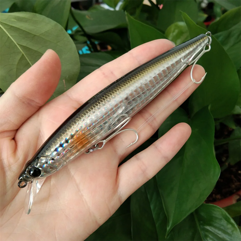 TSURINOYA-señuelo de Pesca de Mar, cebo Artificial ultralargo de fundición 120F, flotante, para agua salada, Minnow STINGER, 120mm, 19g - imagen 3