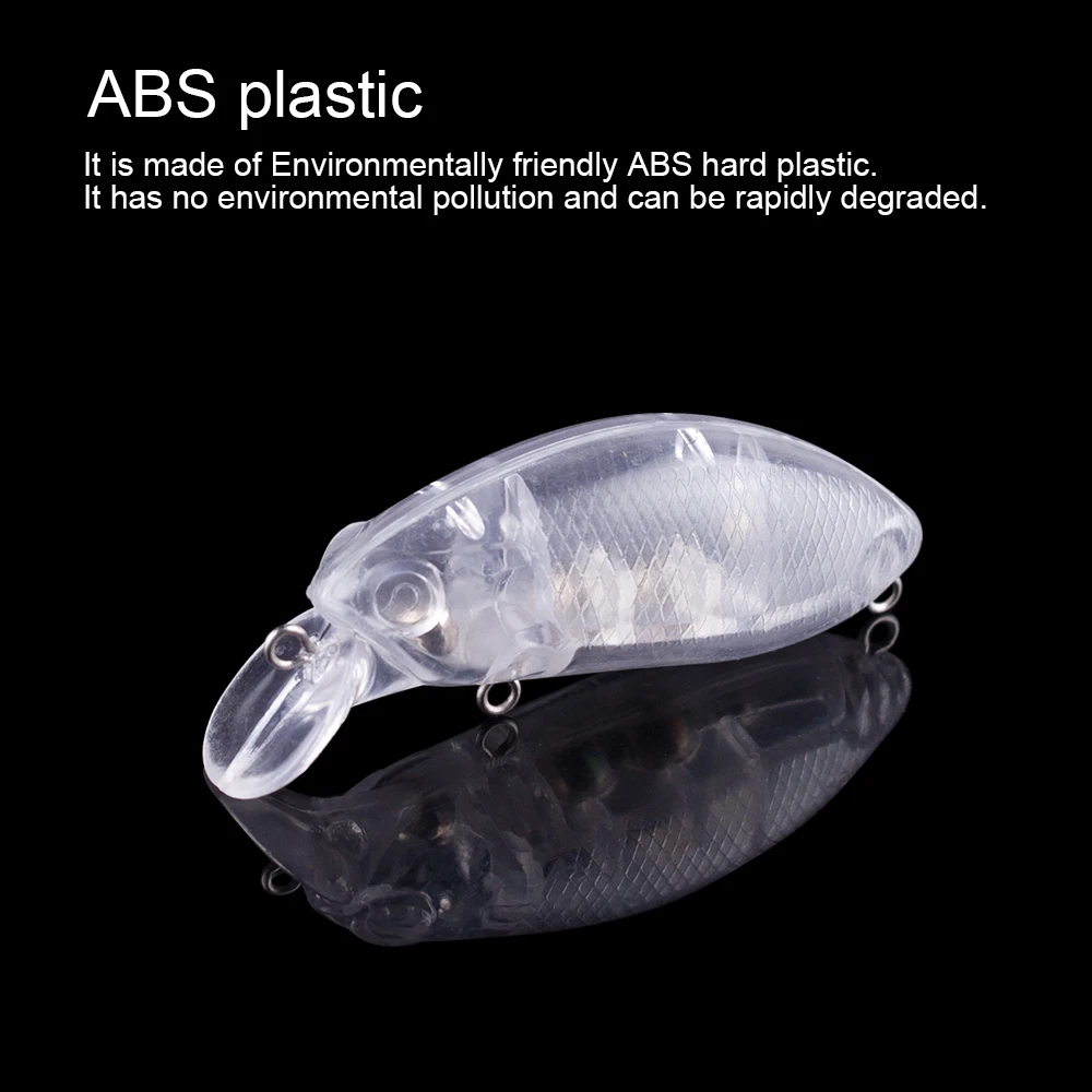 Hanlin-Señuelos de Pesca flotantes sin pintar, cebos de plástico duro, cuerpo transparente, aparejos en blanco Wobbler, 10/20 piezas, 6CM, 8G - imagen 5