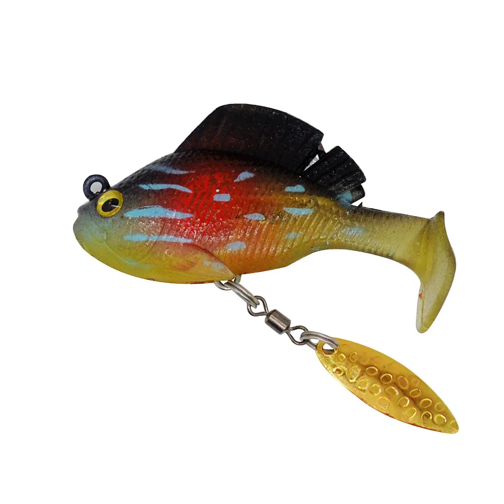 Señuelo de pesca, cebo compuesto, cola en T, pez de plomo, 10g, 14g, Spinner, señuelos artificiales, cebo suave de PVC, lote de 2 piezas en oferta - imagen 2