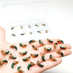 Mosca seca verde oscuro con cabeza de cuentas y ninfa para trucha
