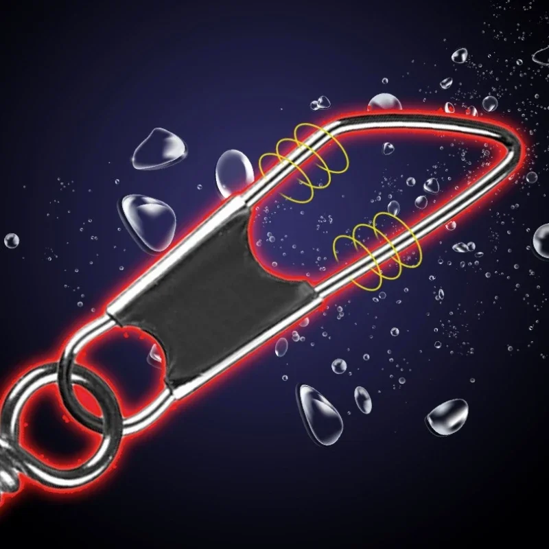 10 unids/lote de pasador de presión de acero inoxidable, Clip de bloqueo rápido para pesca, señuelo giratorio, conector de anzuelo, accesorios para aparejos