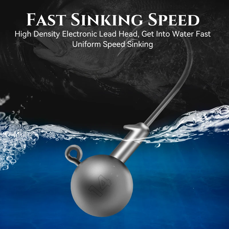 Kingdom 20 piezas anzuelo con cabeza de anzuelo de manivela, anzuelos de pesca con cabeza, señuelo duro, bola de gusano suave, anzuelo con cabeza de anzuelo, accesorios para aparejos de pesca - imagen 5