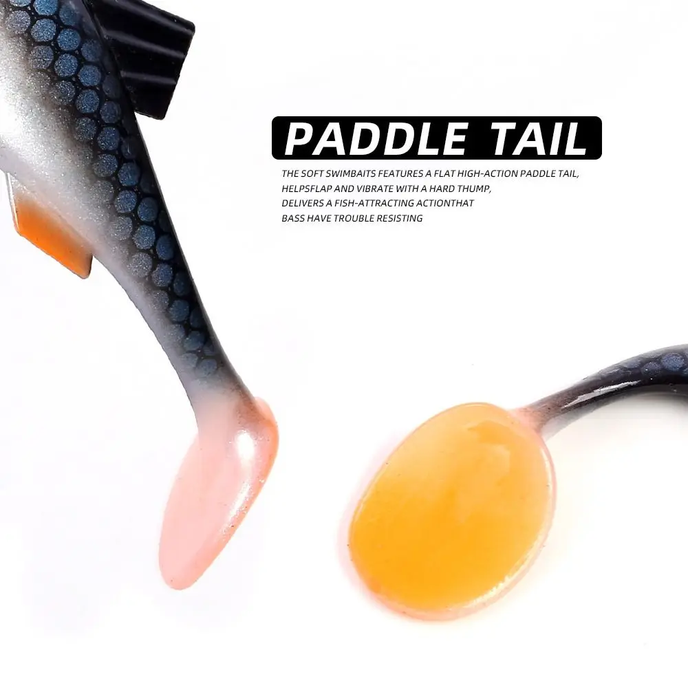Señuelos de pesca blandos portátiles de 15CM, cola en T, pez Artificial, cebo falso simulado, ojos 3D de silicona, cebo Artificial para pesca - imagen 5