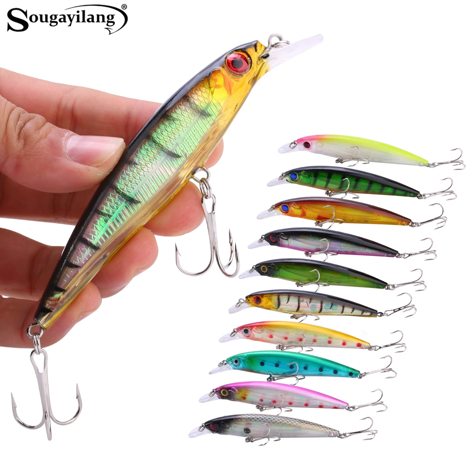 Señuelo 3D Sougayilang – Buceo profundo con bola de acero y triples - imagen 5