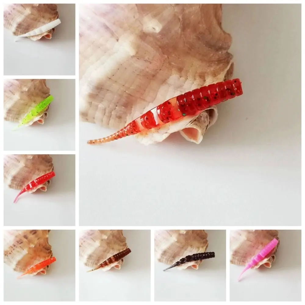 10 Uds. Suministros de Pesca plantilla suave señuelos de gusano Pesca 40mm señuelos de pececillo hundimiento Polaris cebo Artificial invierno - imagen 3