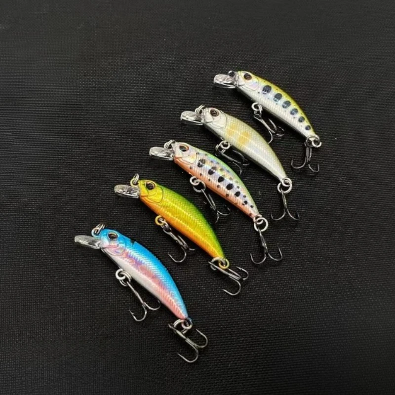 ALASICKA-Juego de pececillos que se hunden, 5 uds., 3,8 cm/3,2g, flujo de intrusión, cebo duro para trucha, Ajing, Kit de Señuelos de Pesca - imagen 5