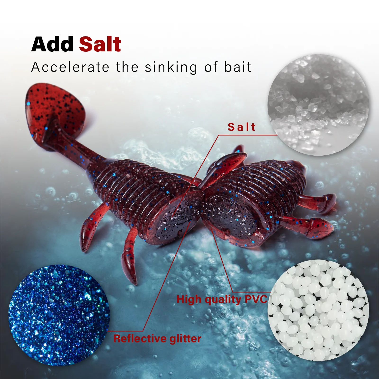 SOLOKING-Kit de Señuelos de Pesca, lote de 6 unidades, señuelos blandos de 8,3g y 83mm, cebo de pesca de lubina, Swimbait - imagen 4