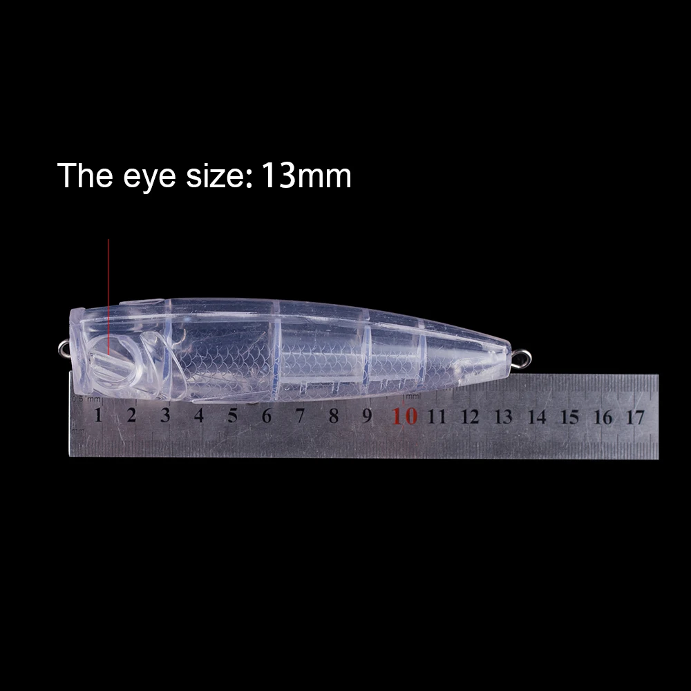 Hanlin-Señuelos de Pesca flotantes artificiales de cuerpo transparente, cebo Popper de boca abierta grande en blanco, 2/5 piezas, 13CM, 53,5G, sin pintar - imagen 2