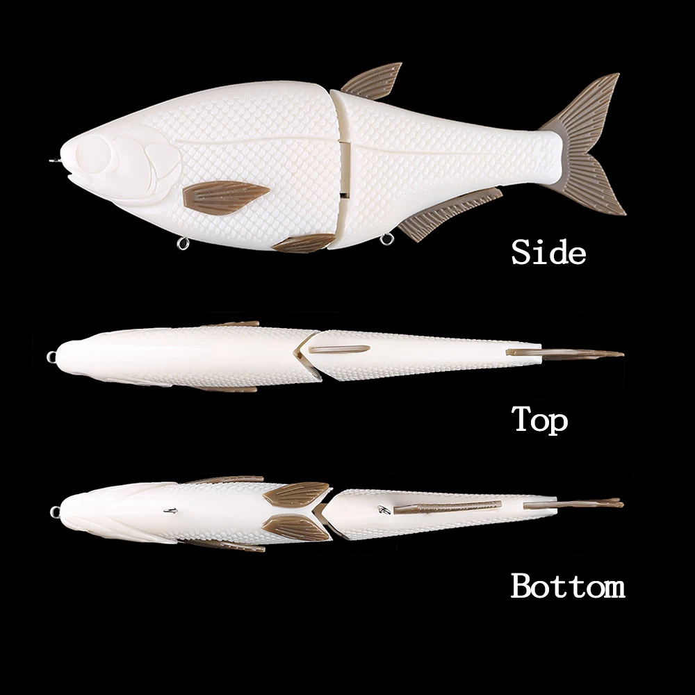 Chan'sHuang-Cebo en blanco sin pintar, señuelo de pesca Artificial, 23cm, 133g, hundimiento, cola suave, 1 unidad - imagen 3