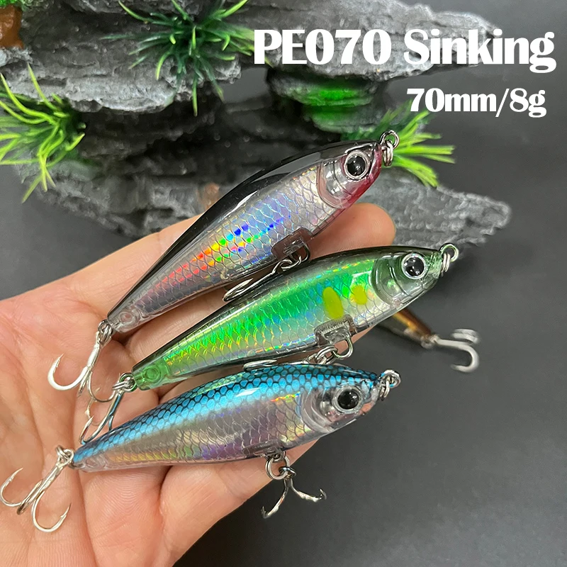 Señuelo tipo lápiz 70mm 8g hundimiento lento para agua dulce y costa - imagen 2