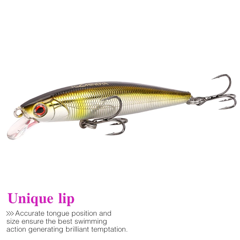 TSURINOYA DW61 80mm 6,0g señuelo de pesca flotante Minnow cebo Artificial Culter cebo recubrimiento láser señuelo de lubina - imagen 4