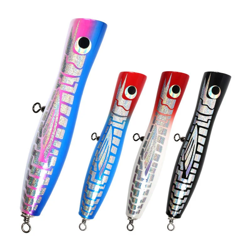 Cebo flotante de madera para peces, de 80g señuelo de pesca de arrastre, cebo de Bandera Azul GT, cebo de atún, cebo Artificial para pesca en el mar - imagen 5