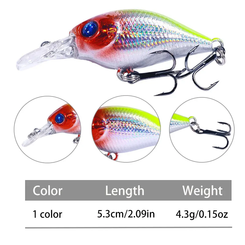 5 unids/lote Kit de cebo de pesca 4,3g/5,3 cm cebo curvo de plástico Señuelos de Pesca Wobbler cebo curvo oscilante suministros de pesca nuevo - imagen 3