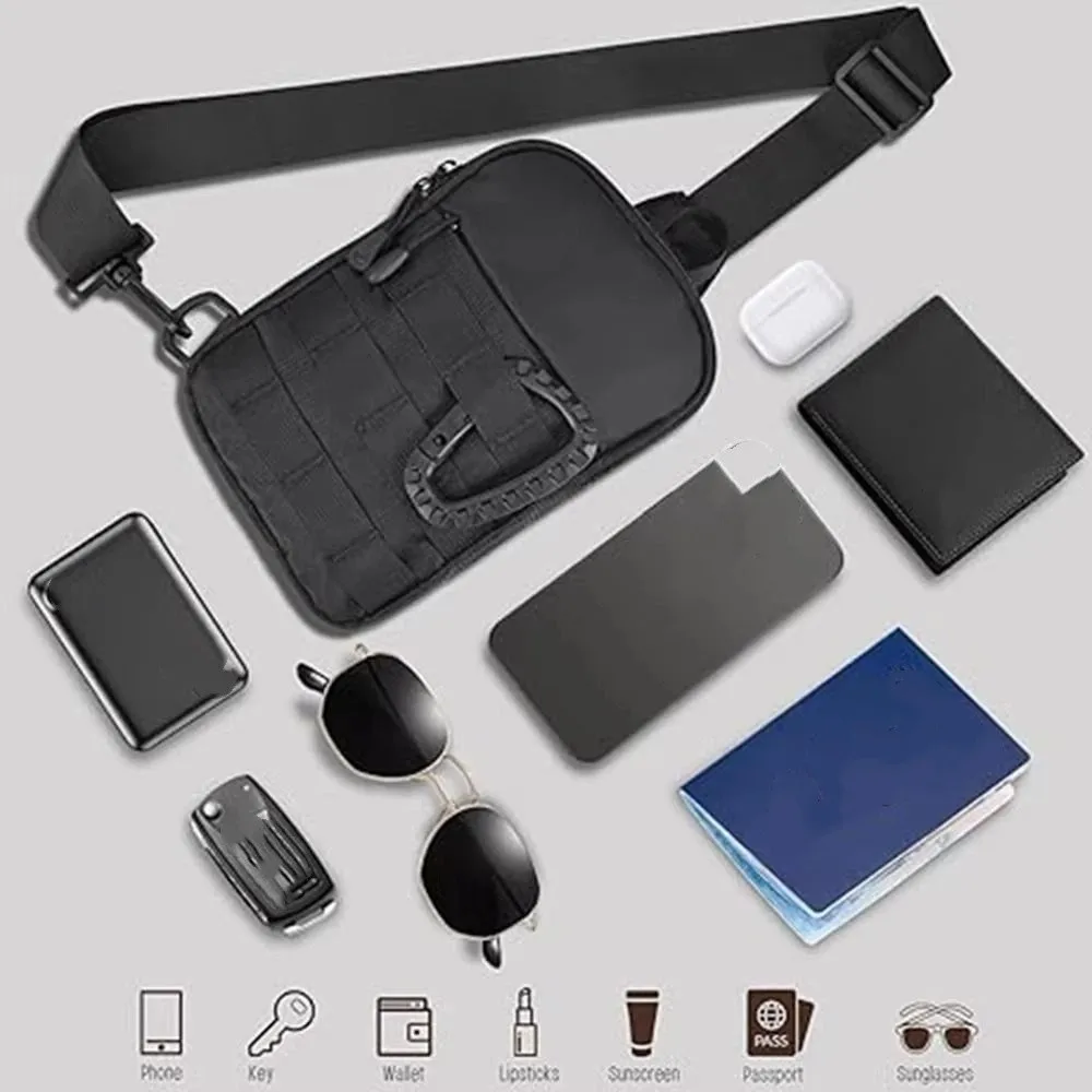 Bolsa de chaleco deportivo ajustable, bolsa de pecho ligera multifuncional para exteriores, tela Oxford resistente al agua - imagen 3