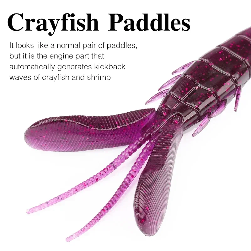 TSURINOYA CRAYFISH 90mm 8g 6 uds cebo de criatura garra plástico suave agregar aroma sal volteando punzonado cabezas tramos señuelo de pesca de lubina - imagen 4