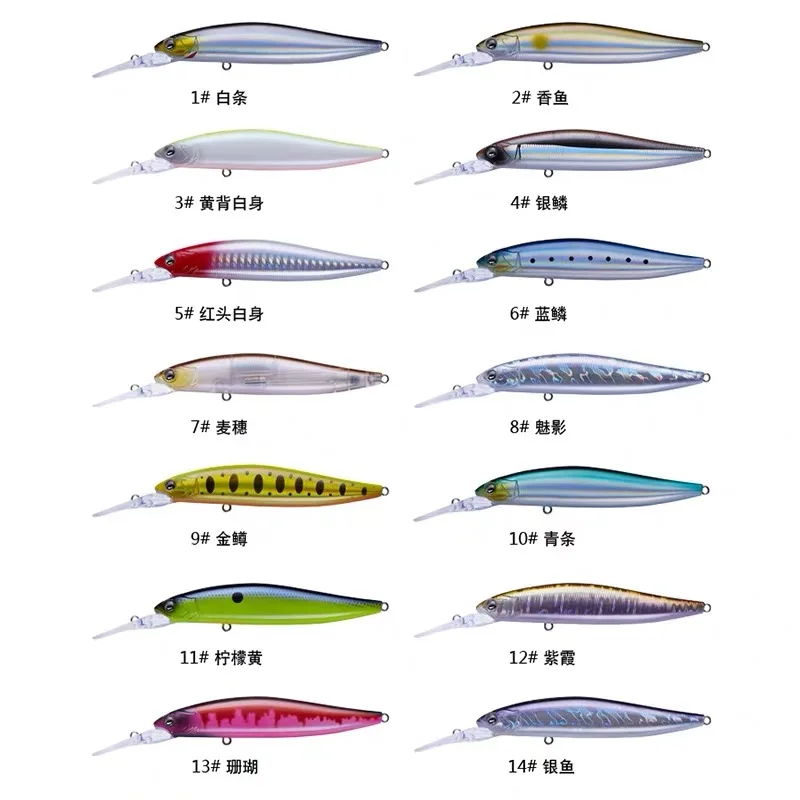 EWE Zhanliu 83F/98F señuelo de pesca de pececillo de tiro largo flotante lento 9g/14g Isca Artificial Wobbler lubina pez mandarín cebo duro - imagen 5