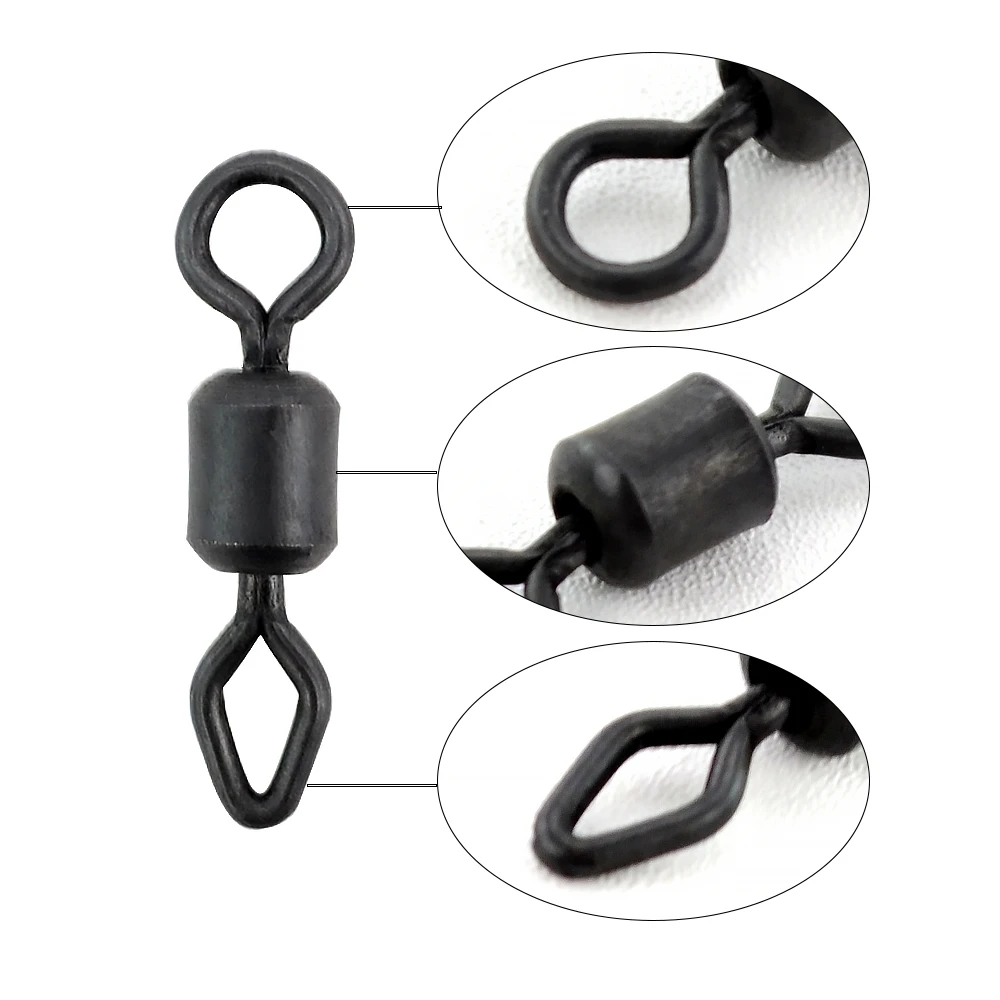 Hirisi-20 piezas giratorios para pesca de carpa, aparejos de pesca de cuerpo largo, alta velocidad, AE046 - imagen 4