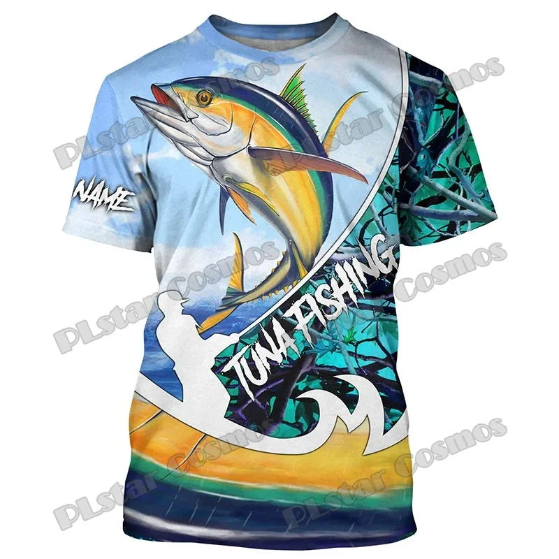 Walleye Fishing/Pesca atún personaliza el nombre 3D impreso camiseta de moda para hombres verano Unisex pantalón corto casual camiseta de manga TX310 - imagen 2